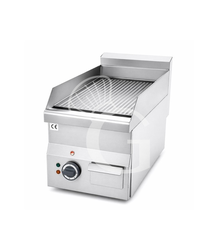 Fry Top eléctrico de sobremesa, una placa acanalada 3000 W Monofásico P 600 mm