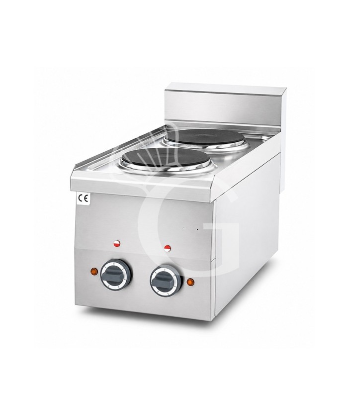 Cocina de sobremesa eléctrica 2 placas, profundidad 600 mm