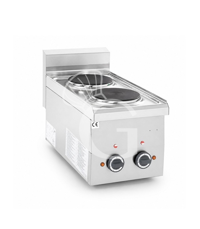 Cocina de sobremesa eléctrica 2 placas, profundidad 600 mm