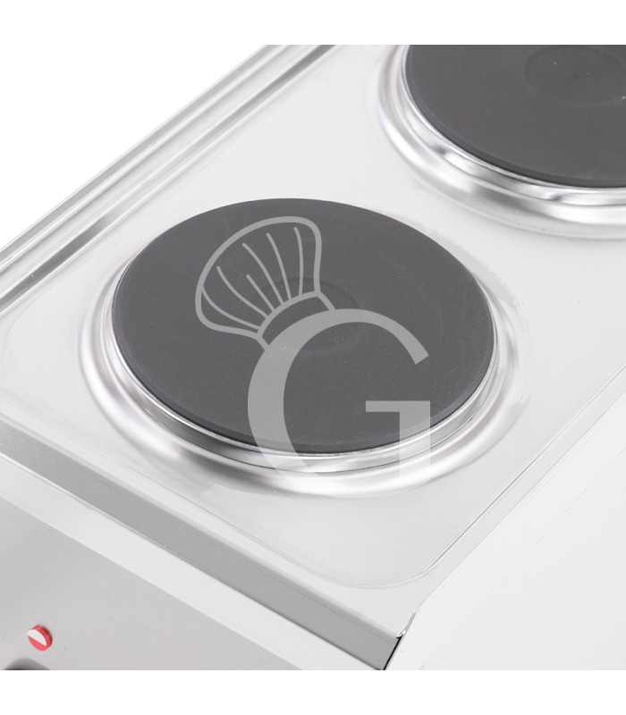 Cocina de sobremesa eléctrica 2 placas, profundidad 600 mm