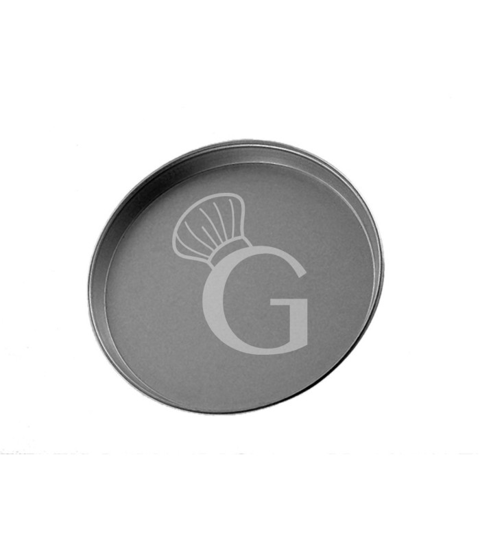 Molde redondo de chapa aluminizada para pizza, diámetro 400 mm X A 30 mm