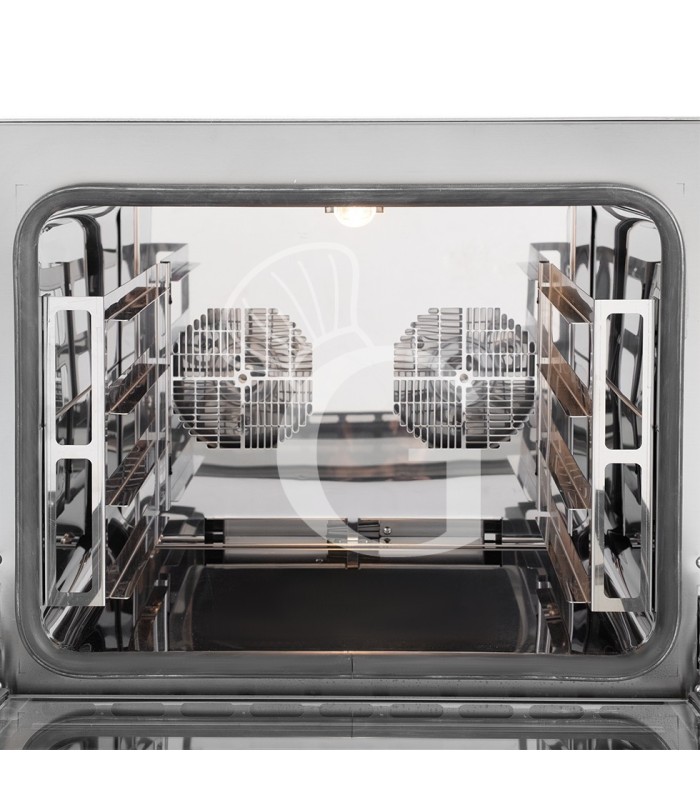 Horno eléctrico de convección para cruasanes, puerta abatible, controles mecánicos, 4 bandejas GN 2/3, potencia 2,8 kw