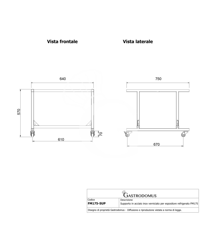 Soporte para expositor refrigerado FM175 en acero inoxidable negro