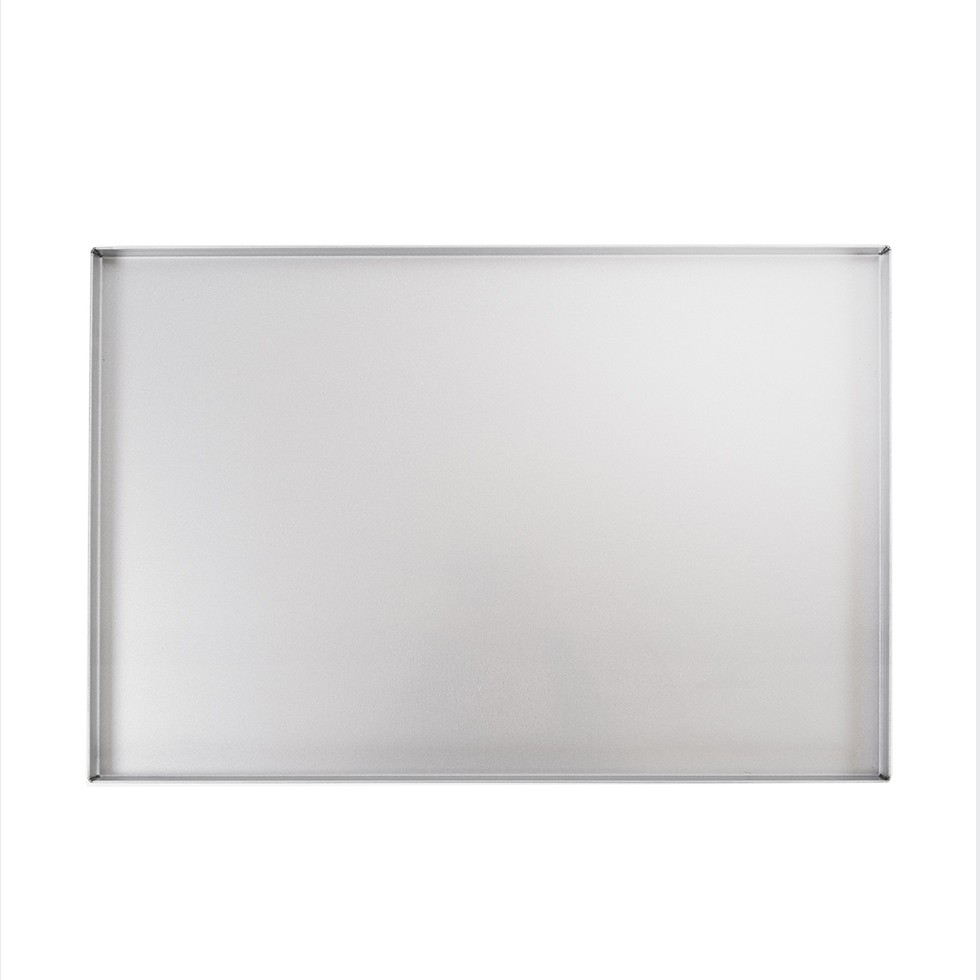 Molde rectangular de chapa aluminizada para pizza, L 598 mm x P 398 mm X A 20 mm