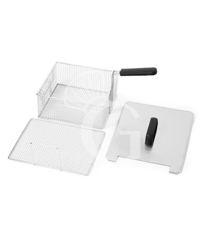 Freidora de sobremesa a gas con 2 cubetas, capacidad de 8 LT + 8 LT 12,6 kW