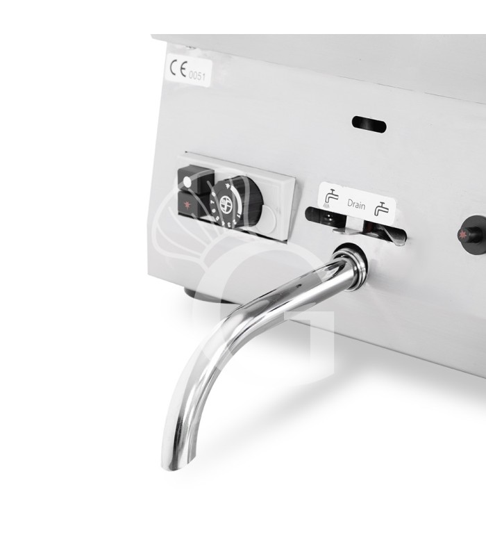 Freidora de sobremesa a gas con 2 cubetas, capacidad de 8 LT + 8 LT 12,6 kW