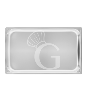 Bandeja rectangular de acero inoxidable GN1/1 L 530 mm x P 325 mm x H 20 mm