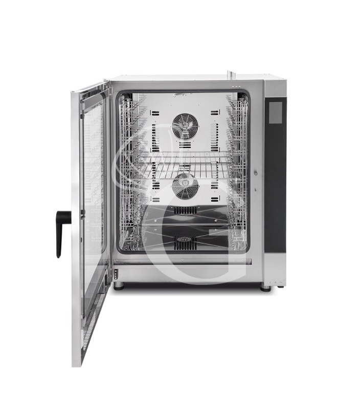 Horno eléctrico de convección-vapor, pantalla táctil, humidificador, 10 bandejas GN1/1 o 600x400 mm sistema de lavado automático