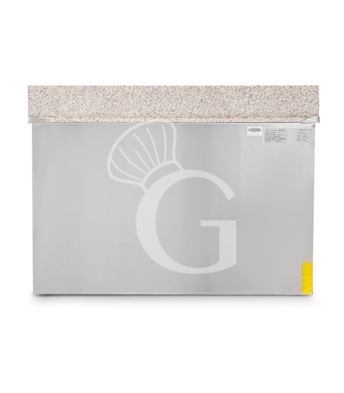 Mesa fría de refrigeración estática preparada para 6 cubetas GN 1/4 con 3 puertas