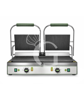 Sandwichera doble de hierro fundido – superior estriada, inferior lisa y estriada – 3600 W