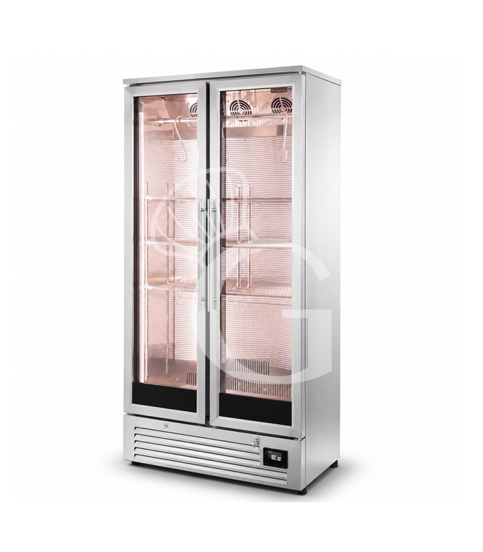 Armario maduración carne +2/+10 °C, 424 L, doble puerta de cristal, UV y control de humedad