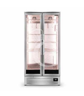Armario maduración carne +2/+10 °C, 424 L, doble puerta de cristal, UV y control de humedad
