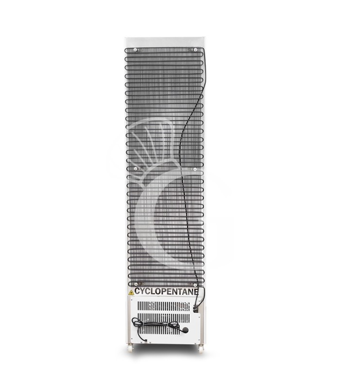 Armario congelador estático slim con puerta de cristal, 208 L, –18/–22 °C, color blanco