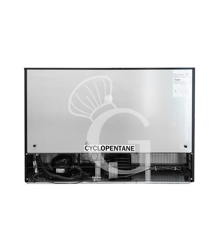Vitrina frigorífica ventilada horizontal 338 L +2°C/+10°C, 3 puertas abatibles