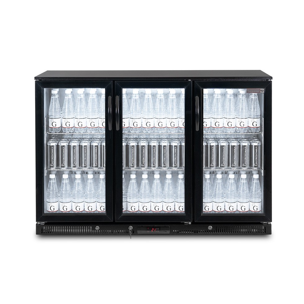 Vitrina frigorífica ventilada horizontal 338 L +2°C/+10°C, 3 puertas abatibles