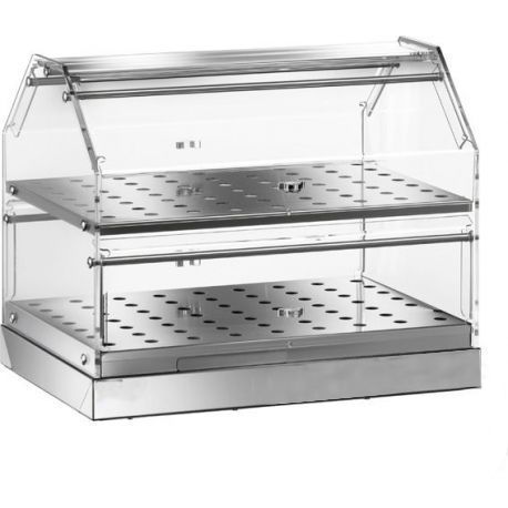 Vitrina neutra hostelería en acero inoxidable 2 estantes L 500 mm x P 350 mm x A 360 mm