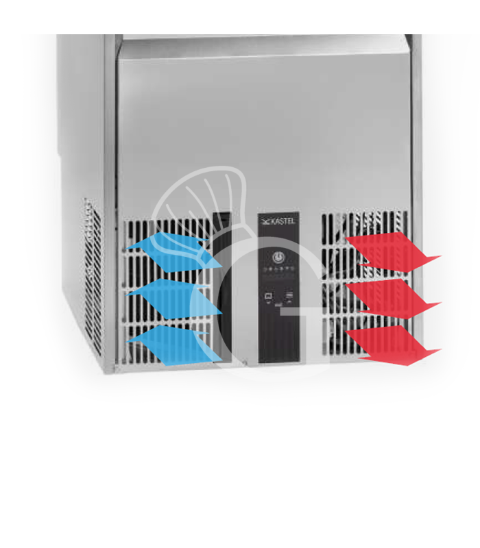 Máquina de hielo monofásica kg 165/24 h, cubito macizo, refrigeración por agua