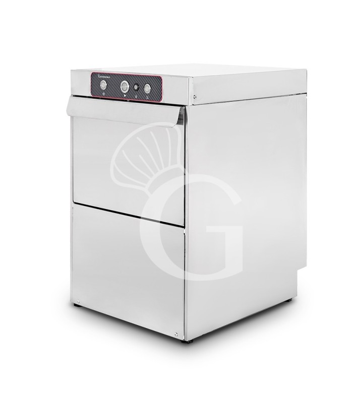 Lavavasos profesional Ø400 mm H270 electromecánico doble pared con dosificador y bomba de desagüe