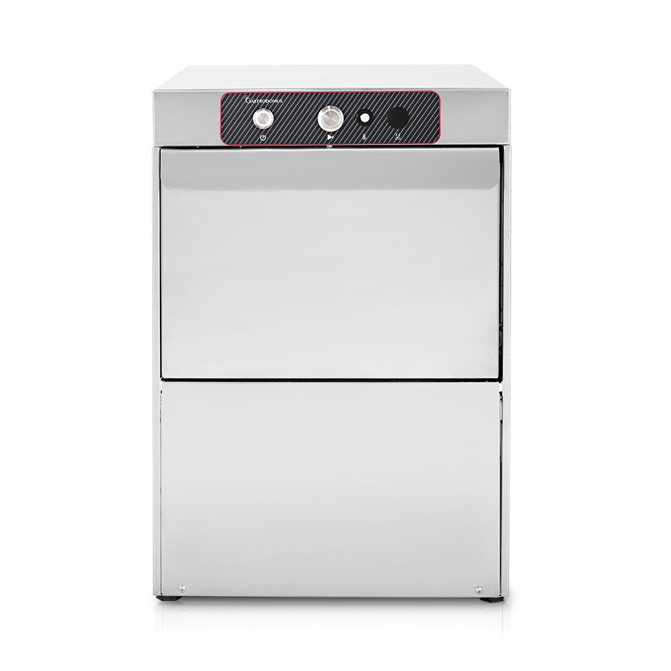 Lavavasos profesional 40x40 H270 electromecánico monofásico con dosificador detergente y abrillantador