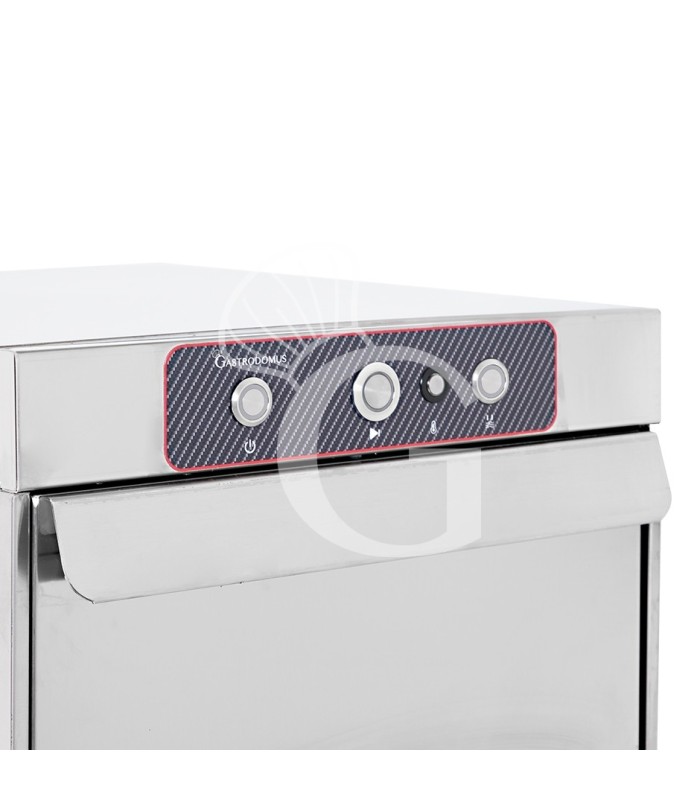 Lavavasos profesional 40x40 H270 electromecánico monofásico con dosificador detergente y abrillantador