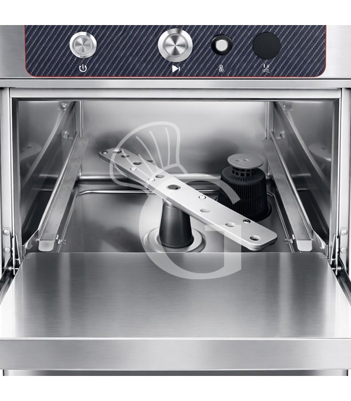 Lavavasos profesional 40x40 H270 electromecánico monofásico con dosificador detergente y abrillantador
