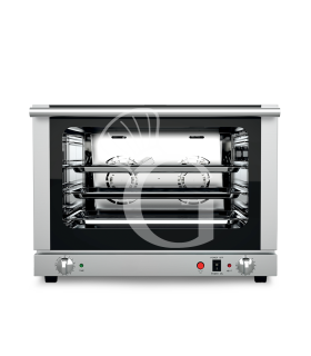 Horno eléctrico, con humidificador, mandos mecánicos, puerta abatible, monofásico para 4 bandejas GN 1/1