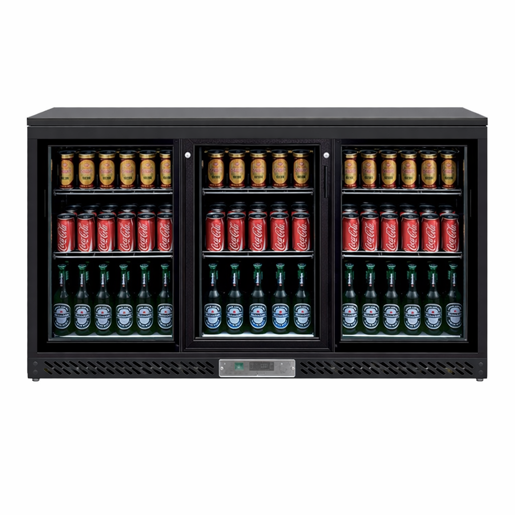 Vitrina refrigerada de 320L con puertas correderas – Altura 87 cm
