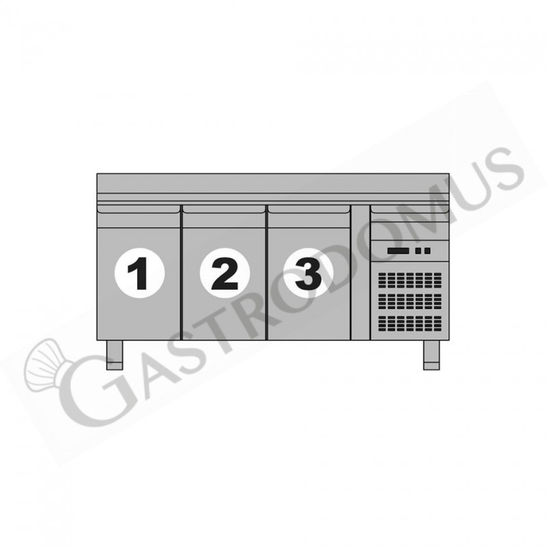 Mesa Refrigerada 3 puertas Peto 700 mm de profundidad temperatura -2°C/+8°C