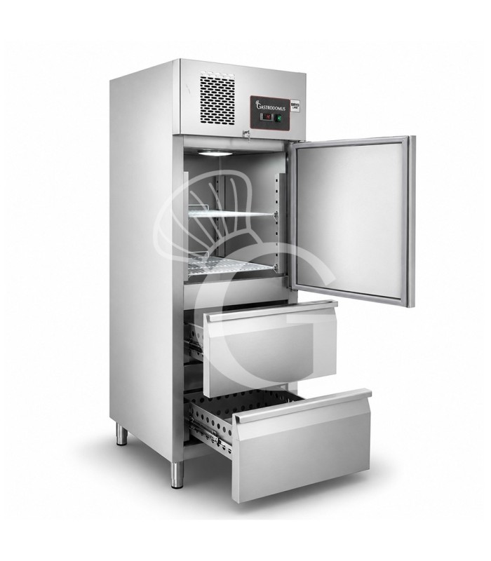 Armario congelador ventilado con 1 puerta y 2 cajones, –18 °C / –22 °C - 650 L - clase energética D
