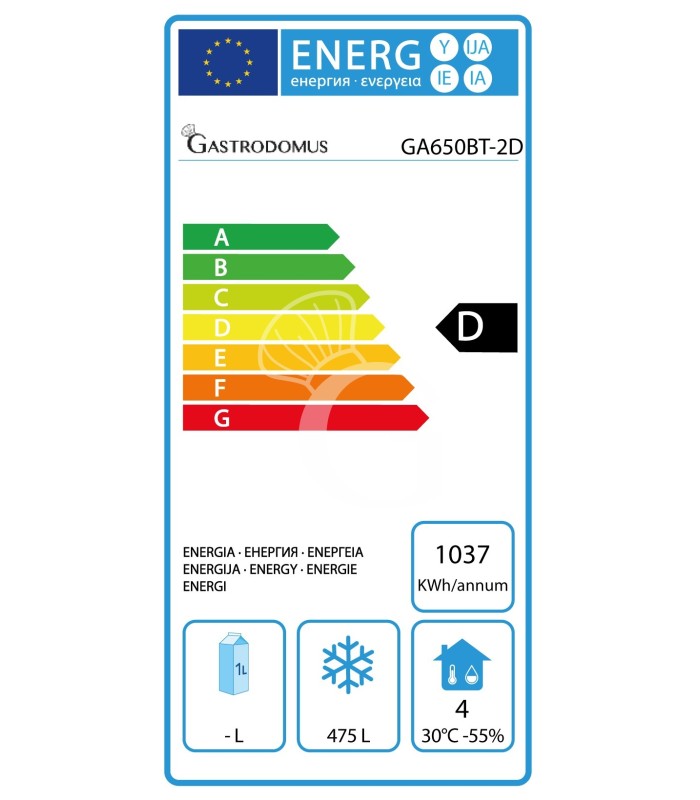 Armario congelador ventilado con 1 puerta y 2 cajones, –18 °C / –22 °C - 650 L - clase energética D