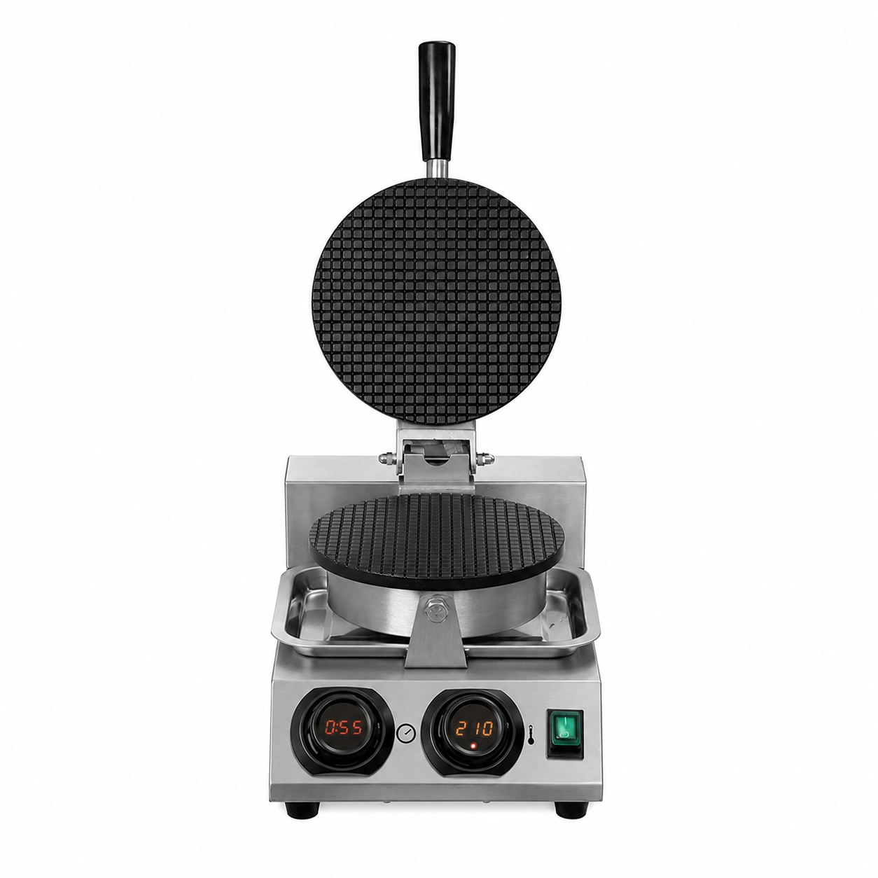 Máquina para barquillos o conos para helados con placa de cocción de aluminio recubierto , 1Kw, L 255 X P 460 x H 250 mm