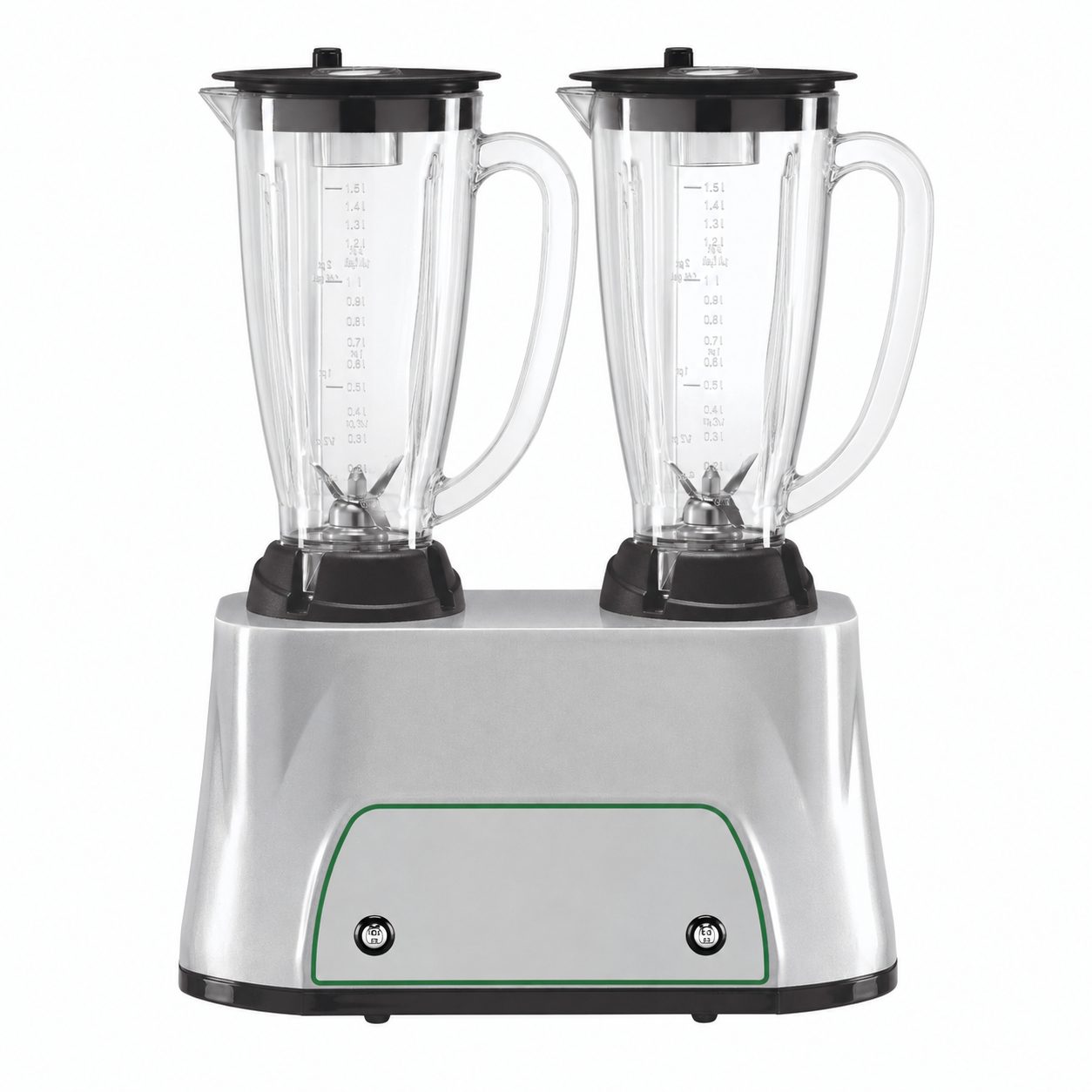 Licuadora 2 vasos de lexan 1,5 LT + 1,5 LT 350 W + 350 W L 380 mm x P 210 mm x A 490 mm