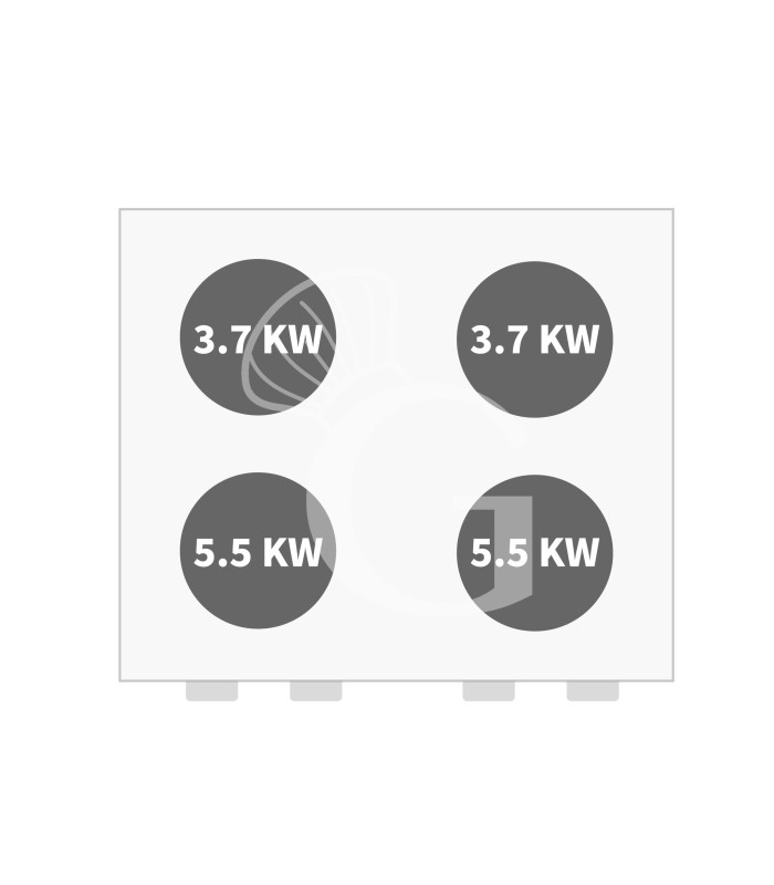 Cocina de gas profesional 4 fuegos, horno de gas estático profundidad 700 mm