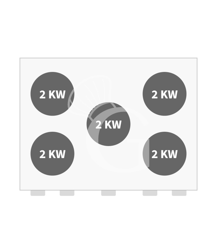 Cocina eléctrica profesional 5 placas de cocción horno eléctrico de convección GN1/1 profundidad 600 mm
