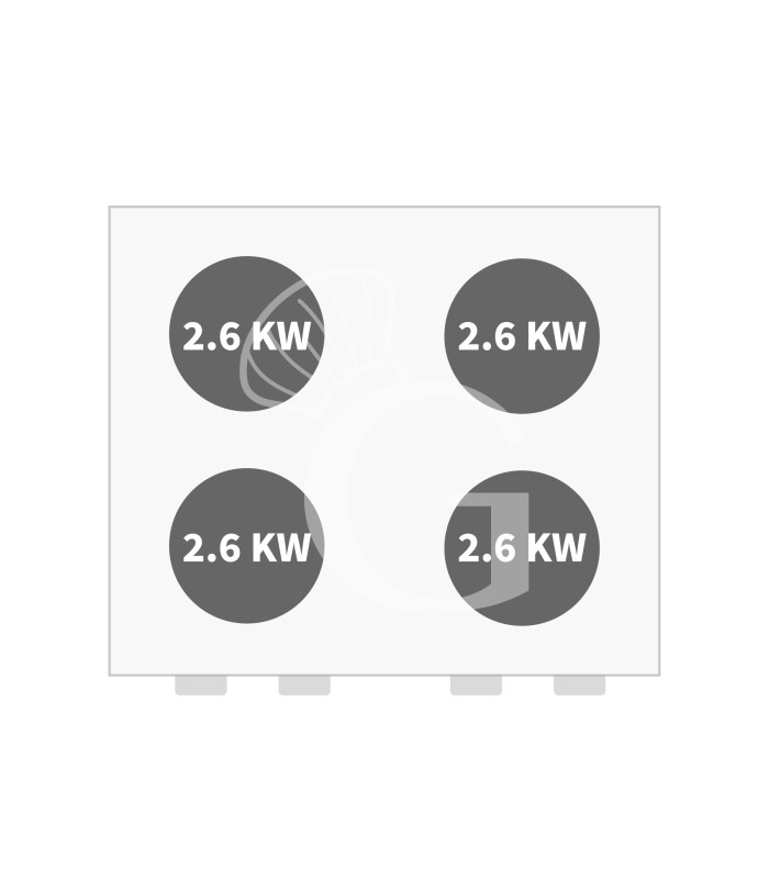 Cocina eléctrica profesional 4 placas de cocción horno eléctrico de convección GN1/1 profundidad 650 mm
