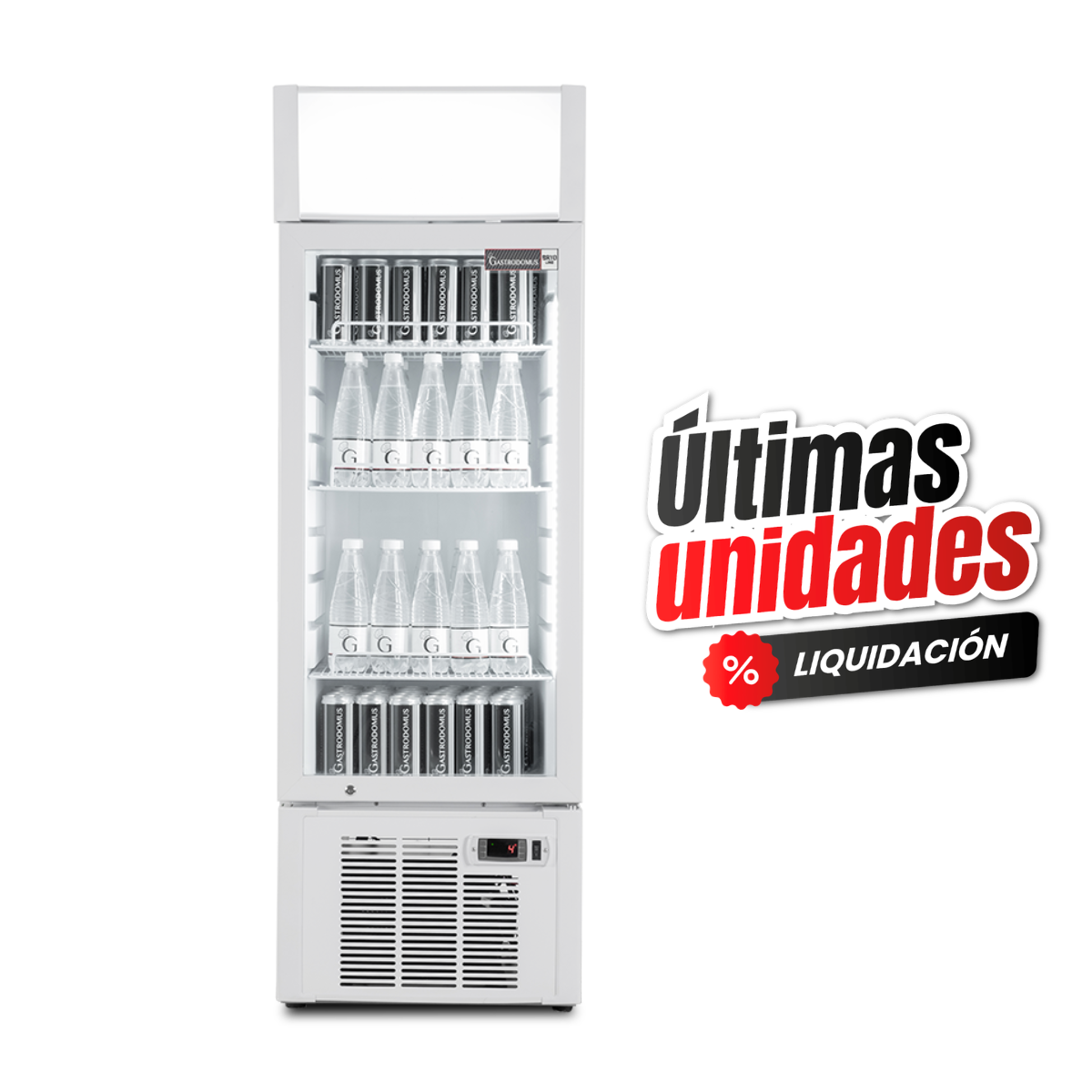 Frigo bebidas ventilado 1 puerta con dosel luminoso 181 LT 2ºC/+8ºC color blanco