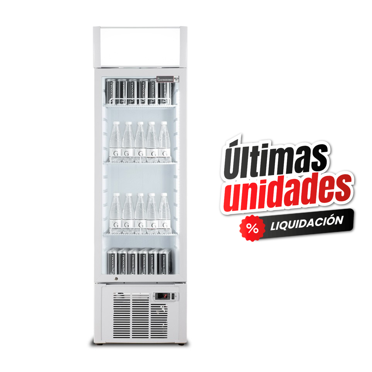 Armario refrigerado ventilado 1 puerta abatible con luminoso 249 LT 2°C/+8°C color blanco