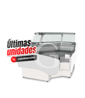 Vitrina de esquina refrigerada ventilada Nancy, esquina interna +1°/+10°C L 1340 mm full opcional