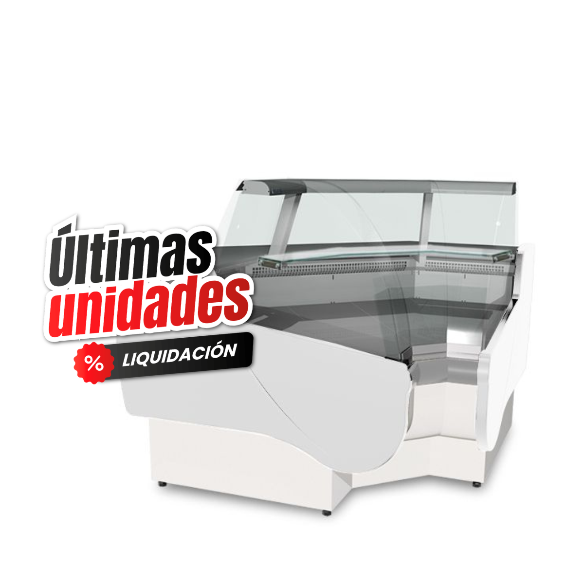 Vitrina de esquina refrigerada ventilada Nancy, esquina interna +1°/+10°C L 1340 mm full opcional