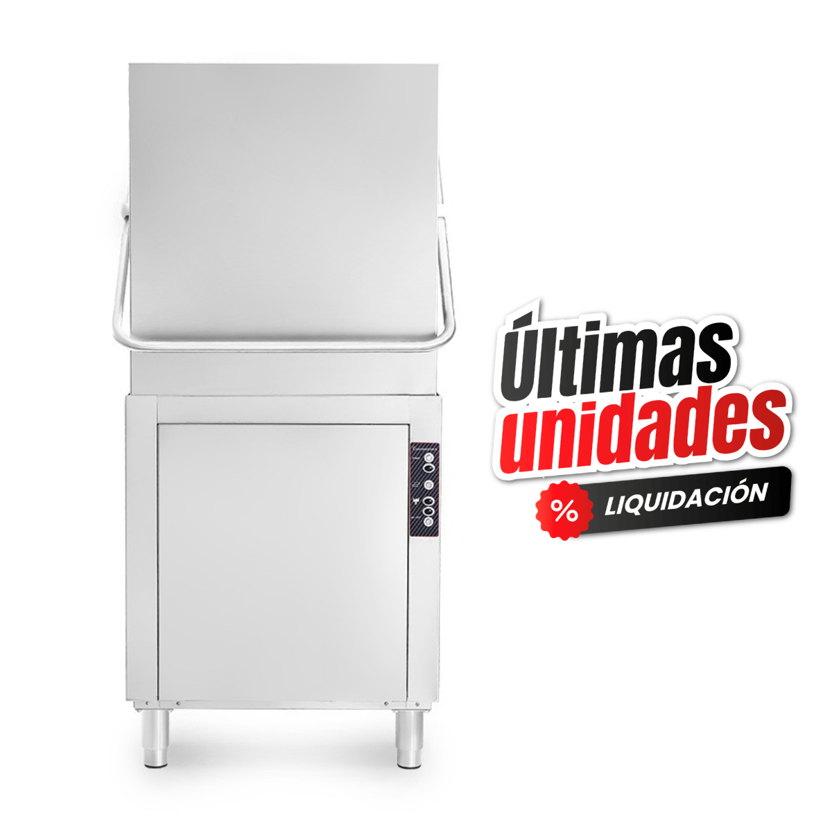 Lavavajillas de cúpula electromecánico, cesta 500x500xH430, dosificador de abrillantador instalado