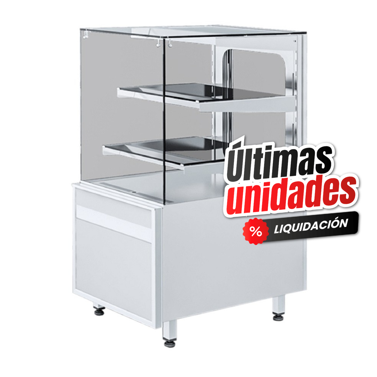 Vitrina Refrigerada Ventilada 360 L – +5°C / +15°C, 4 lados de vidrio, Ancho 610 mm