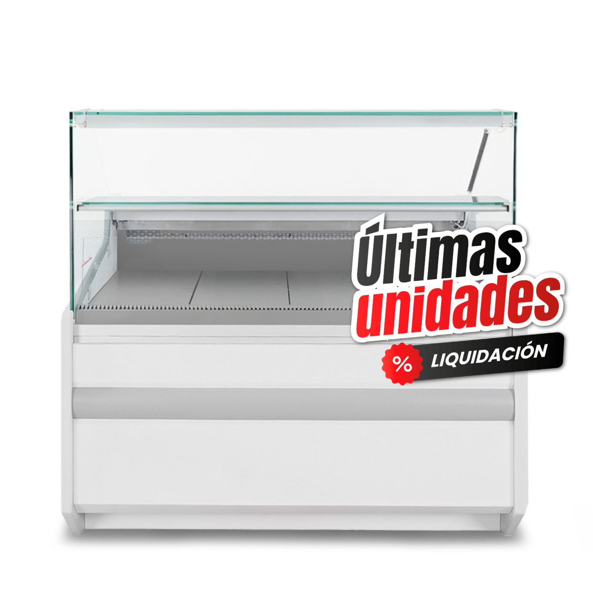 Vitrina Expositiva Ventilada +1°C / +10°C – Ancho 1020 mm, vidrio recto, estante intermedio, Full Optional