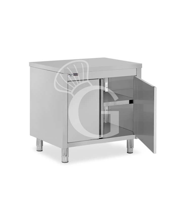 Mesa mural de acero inoxidable 2 puertas batientes L 700 mm x P 700 mm x A 850 mm