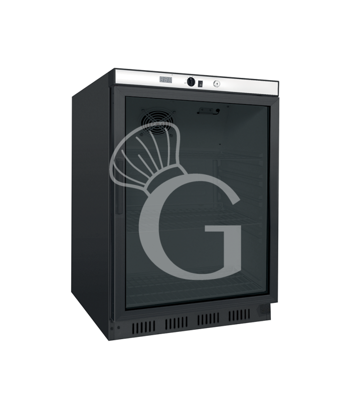 Armario refrigerado estático – puerta de vidrio – temperatura +2 °C/+8 °C – capacidad 130 L – color negro