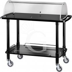 Carro de servicio de madera con cúpula y 2 estantes L 1100 mm x P 550 mm x A 1070 mm