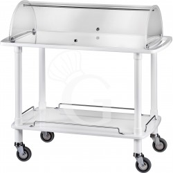 Carro de servicio de madera con cúpula y 2 estantes L 1100 mm x P 550 mm x A 1070 mm