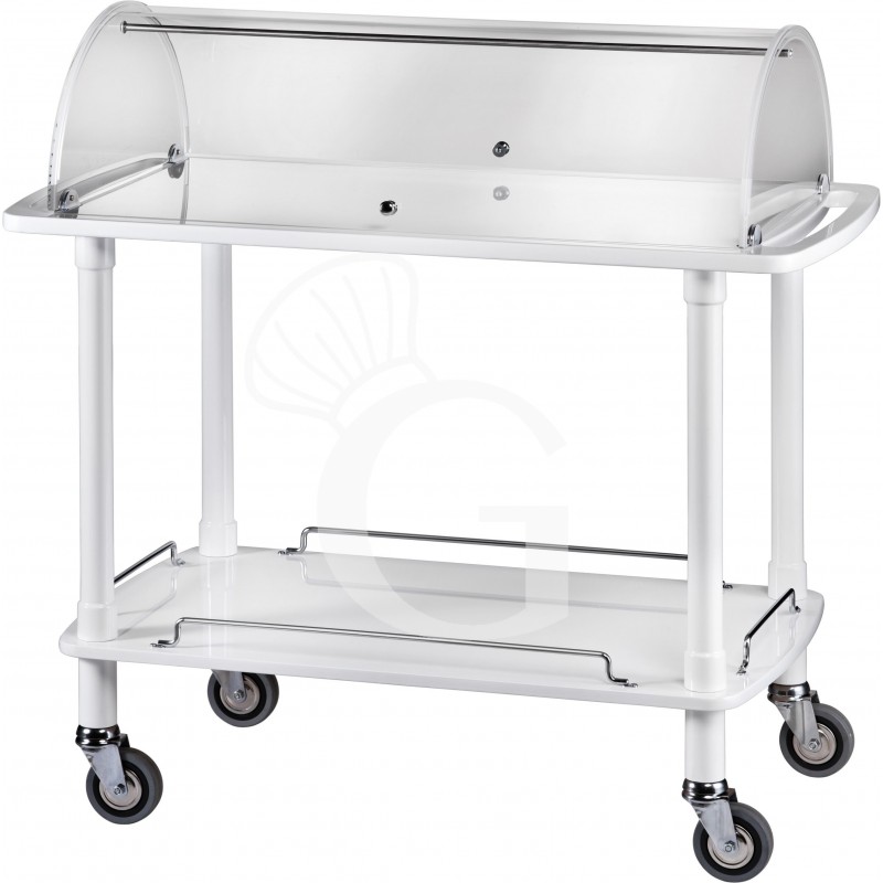 Carro de servicio de madera con cúpula y 2 estantes L 1100 mm x P 550 mm x A 1070 mm
