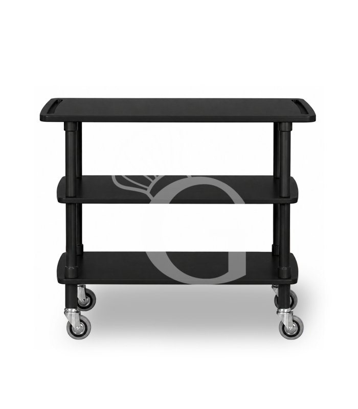 Carrito de servicio de madera con 3 estantes - L 1100 × P 400 × H 890 mm