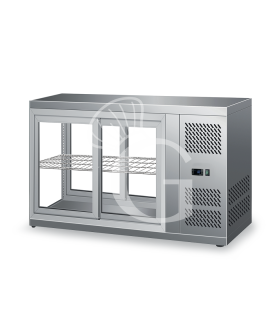 Vitrina refrigerada ventilada acero inoxidable puertas correderas 110 LT +2°C/+8°C L 910 mm x P 510 mm x A 550 mm