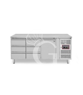 Mesa refrigerada 6 cajones 1 puerta – 18 °C / – 22 °C – Profundidad 700 mm